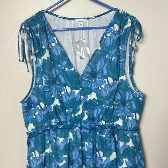 NEW Sundance periwinkle floral Maren Meadow sleeveless tiered dress - Picture 6 of 15